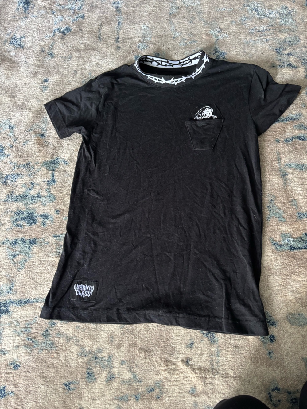 Black Graphic Pocket T-Shirt - Lurking Class